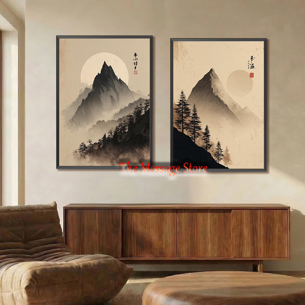 Japanese Minimalist Lifestyle - Minimalist Japanese Landscape Poster Mount Fuji