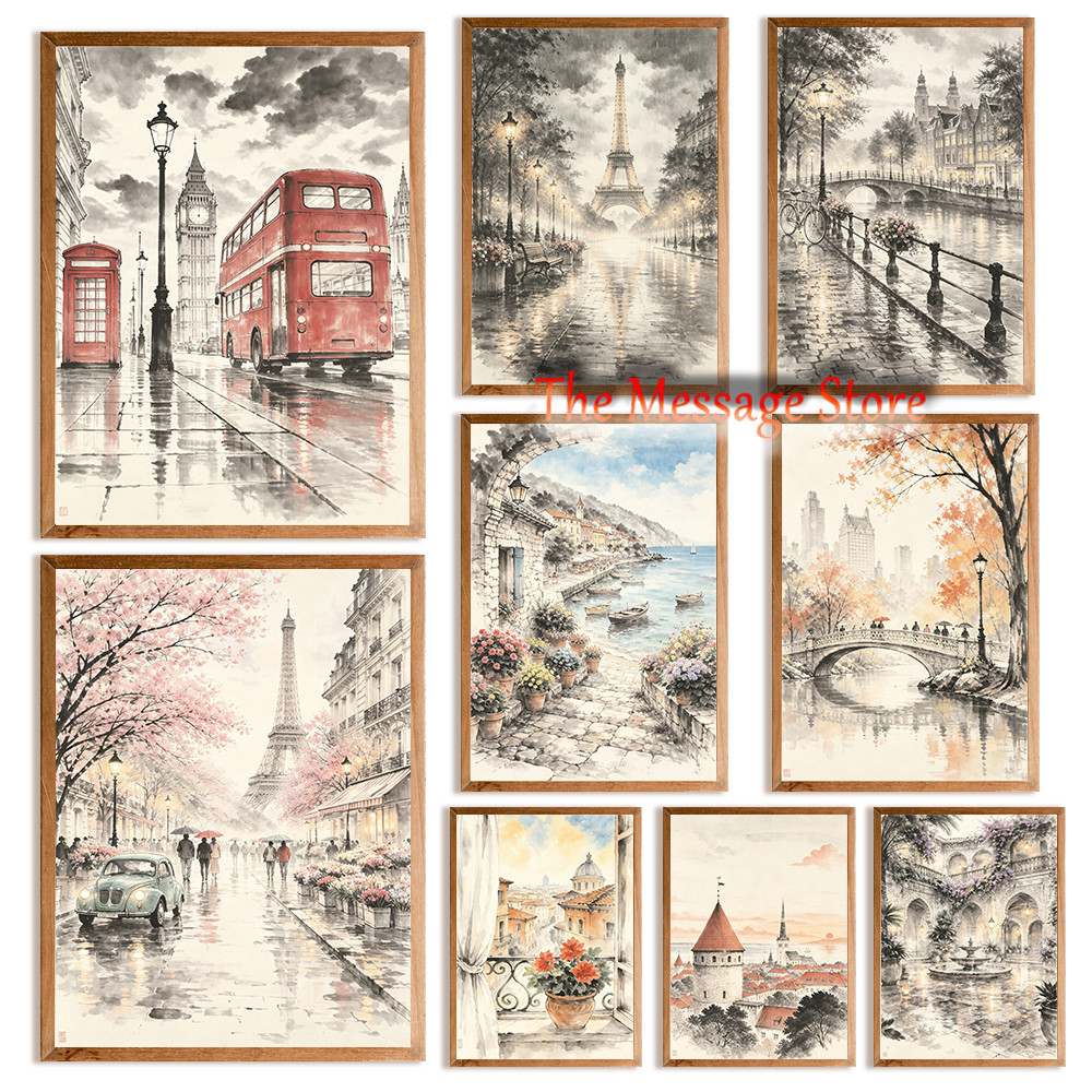 Japanese Minimalist Lifestyle - European Cities Traveling Art Vintage Japanese