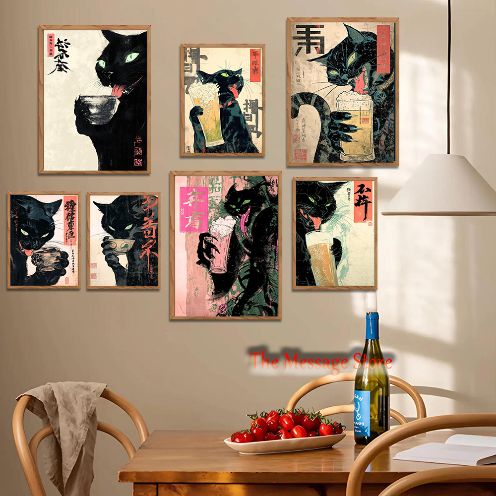 Lifestyle Of Japanese - Japanese Quirky Cat Drinking Art Utagawa