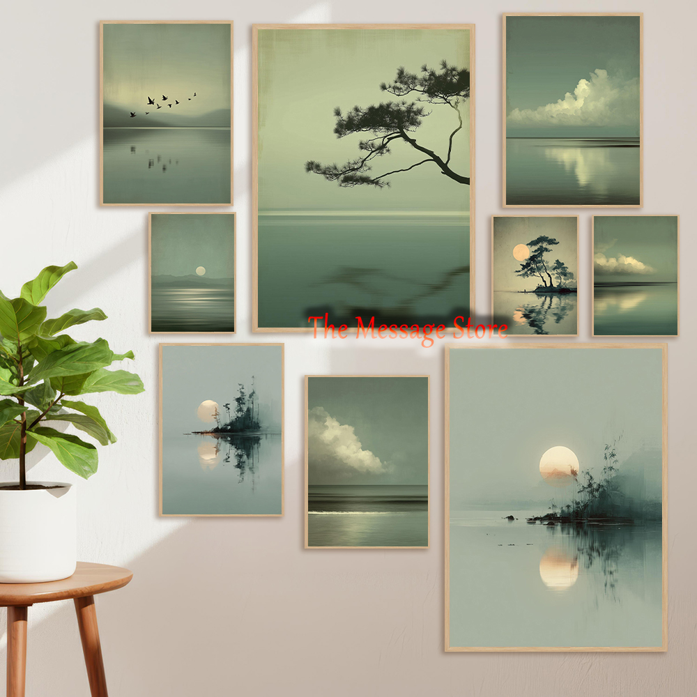 Japanese Minimalist Lifestyle - Japanese Landscape Minimalist Moon Lake Cloud