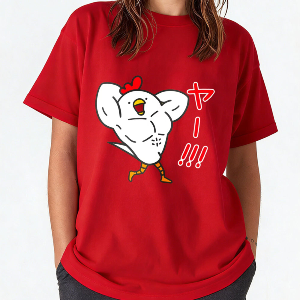 Japanese Women Lifestyle - Women Cotton T-Shirt Hilarious Buff Muscular