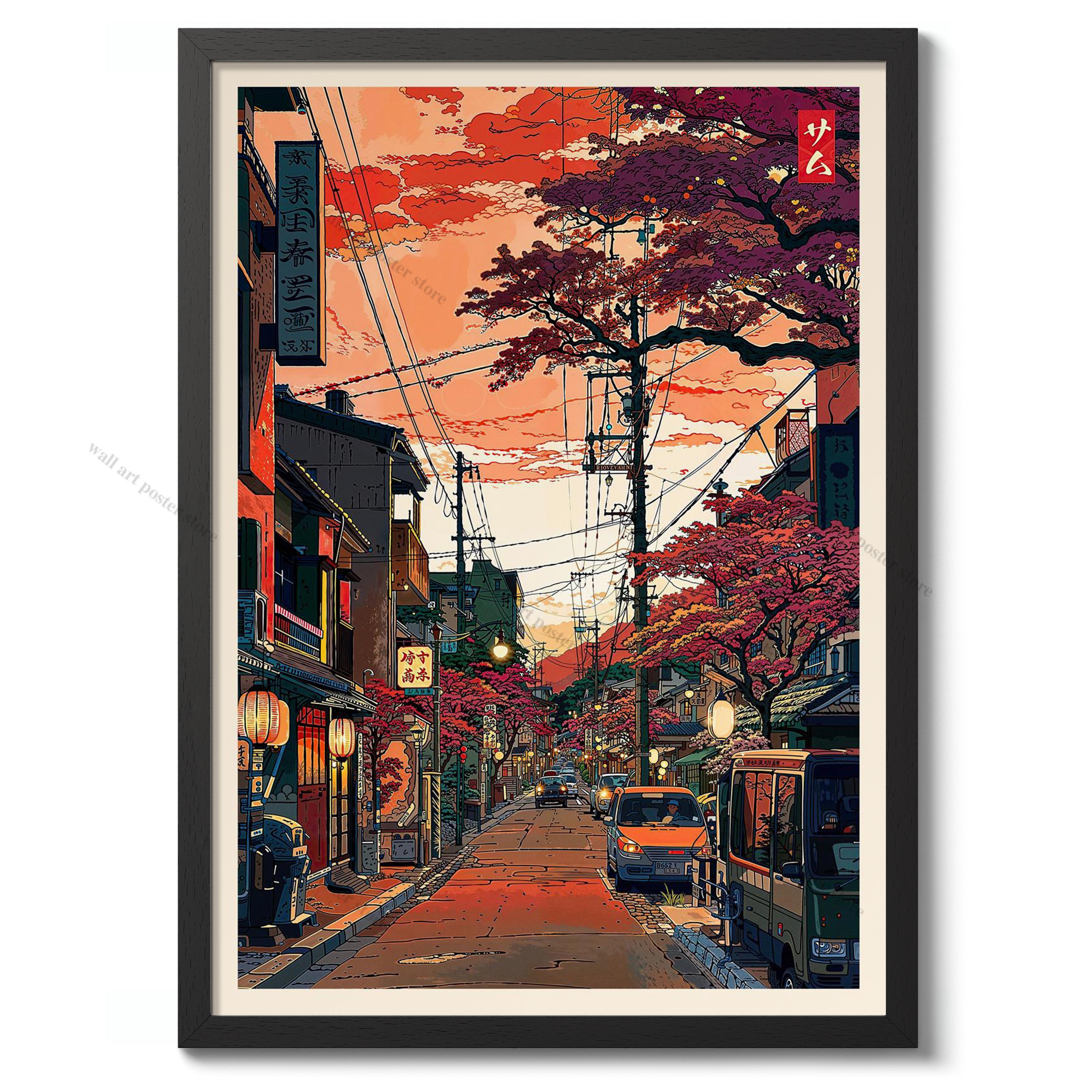 Rainy Tokyo Japanese Woodblock - Japanese Lifestyle Anime review and price
