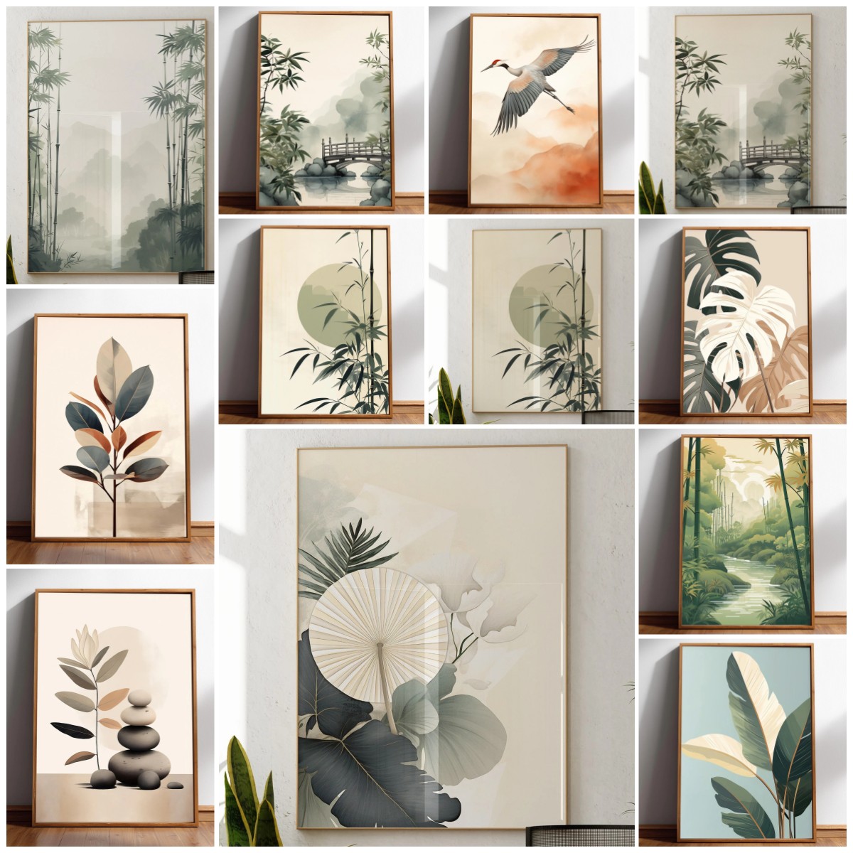 Japandi Wall Art Minimal Botan - Japanese Minimalist Lifestyle review and price