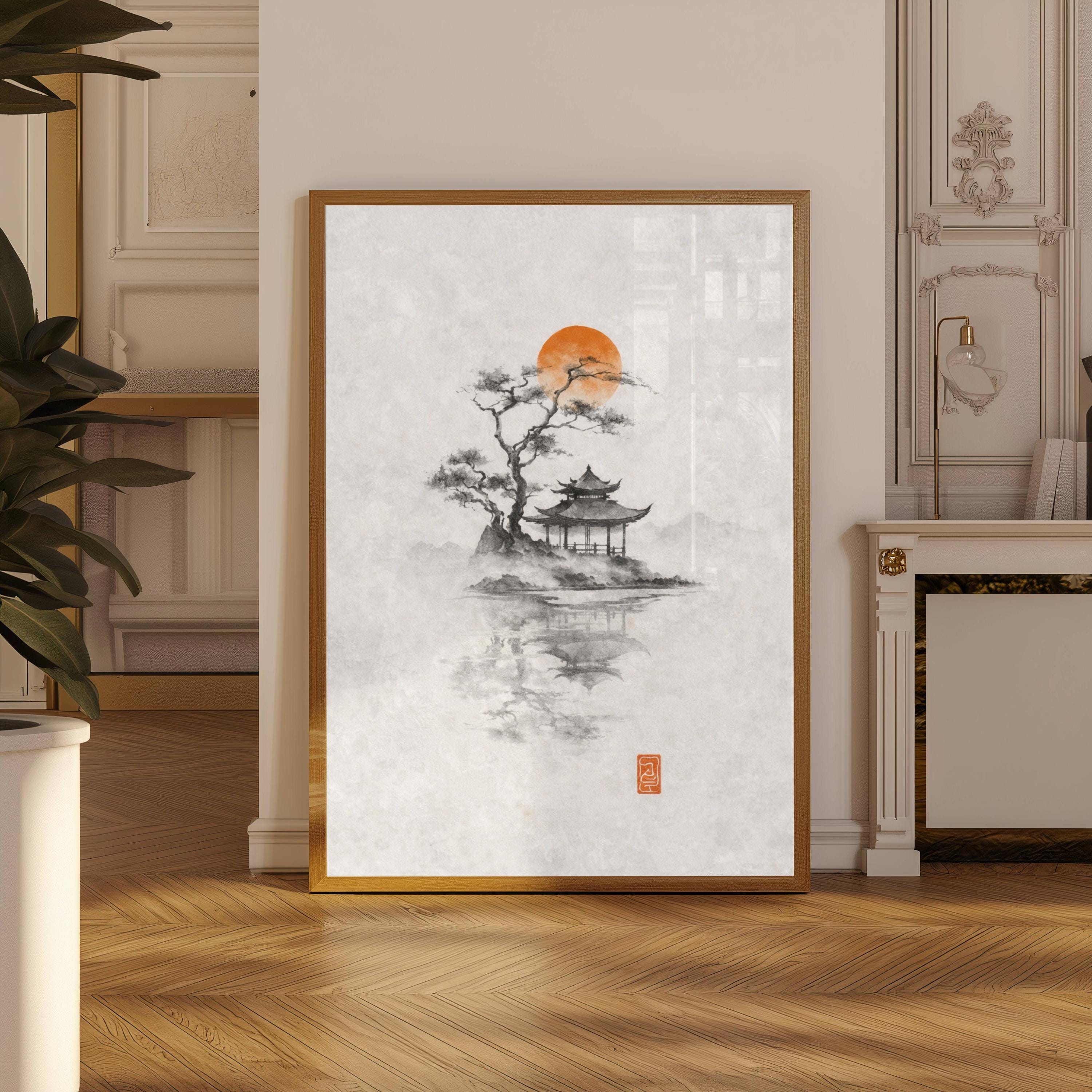 Japanese Ink Tree Poster Wabi  - Japanese Minimalist Lifestyle review and price