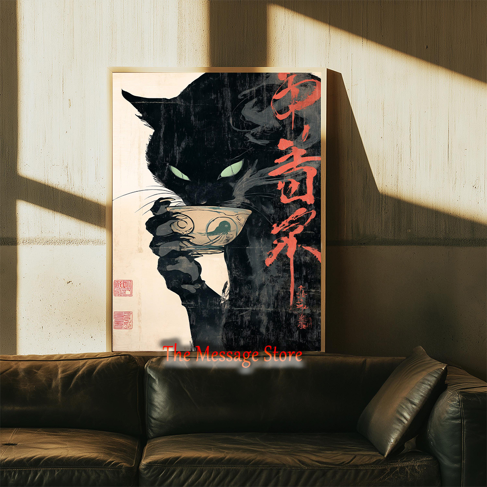 Japanese Quirky Cat Drinking A - Lifestyle Of Japanese review and price