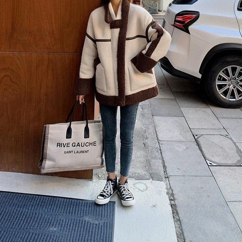 Lamb Wool Jacket Coats Woman K - Japanese Women Lifestyle review and price