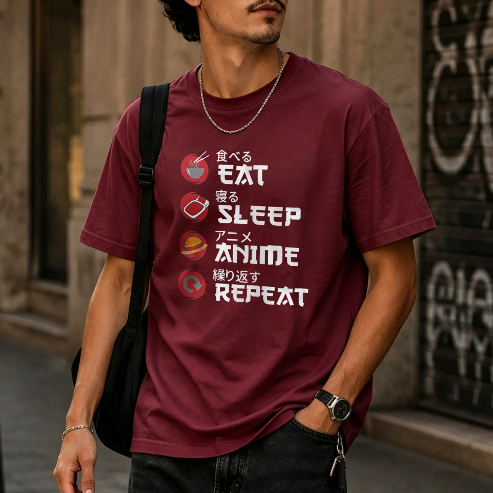 Eat Sleep Anime Repeat Japanes - Japanese Lifestyle Anime review and price