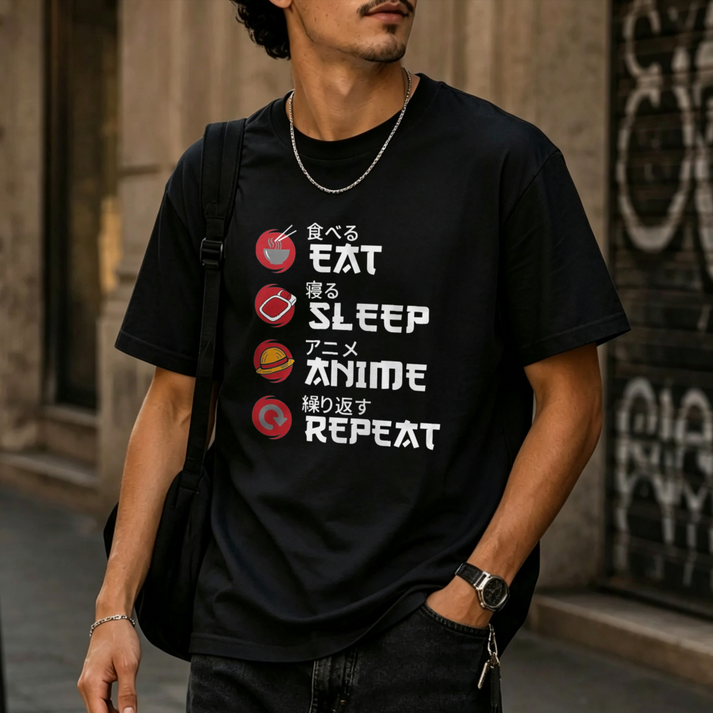 Eat Sleep Anime Repeat Japanes - Japanese Lifestyle Anime review and price