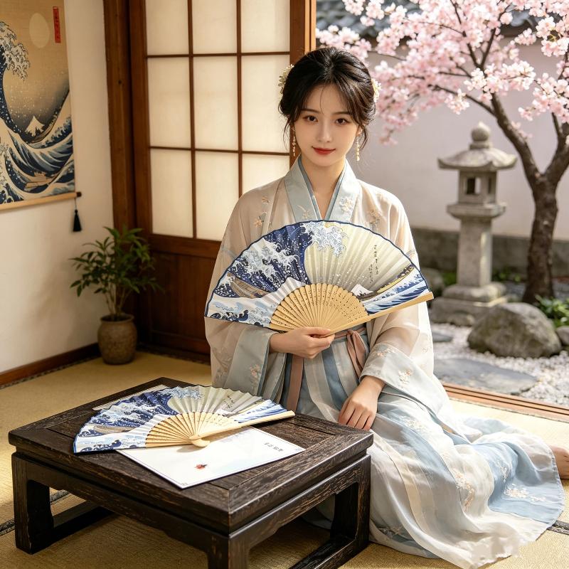 Ukiyoe Wave Bamboo Folding Fan - Fan Sensu Folding review and price