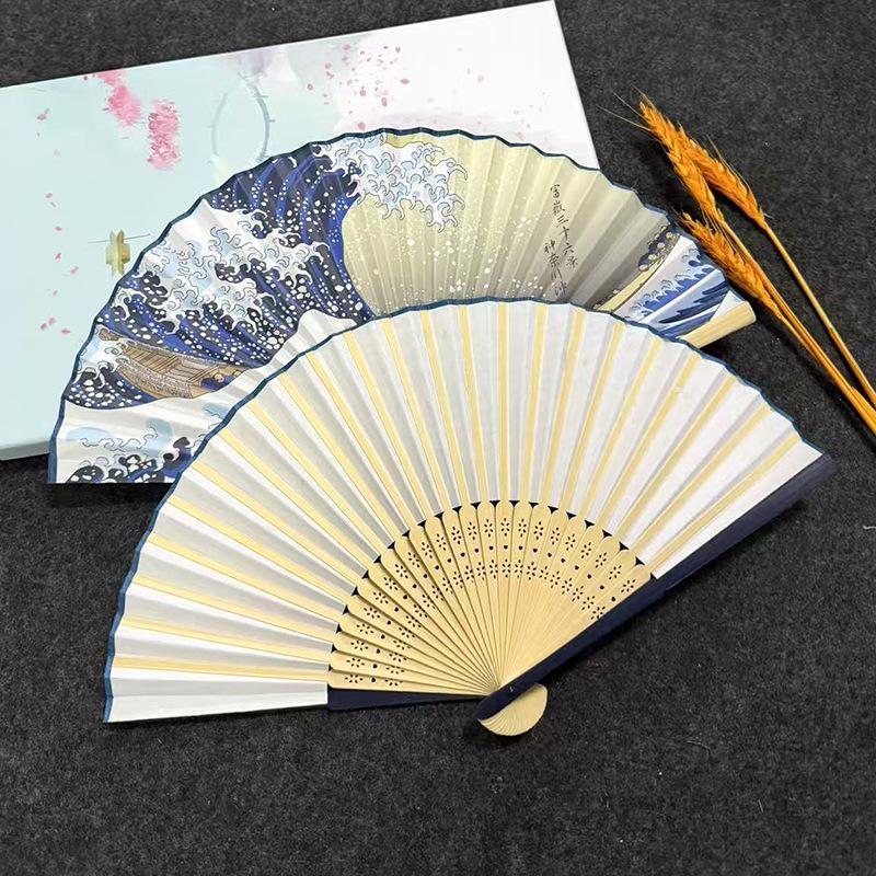Ukiyoe Wave Bamboo Folding Fan - Fan Sensu Folding review and price