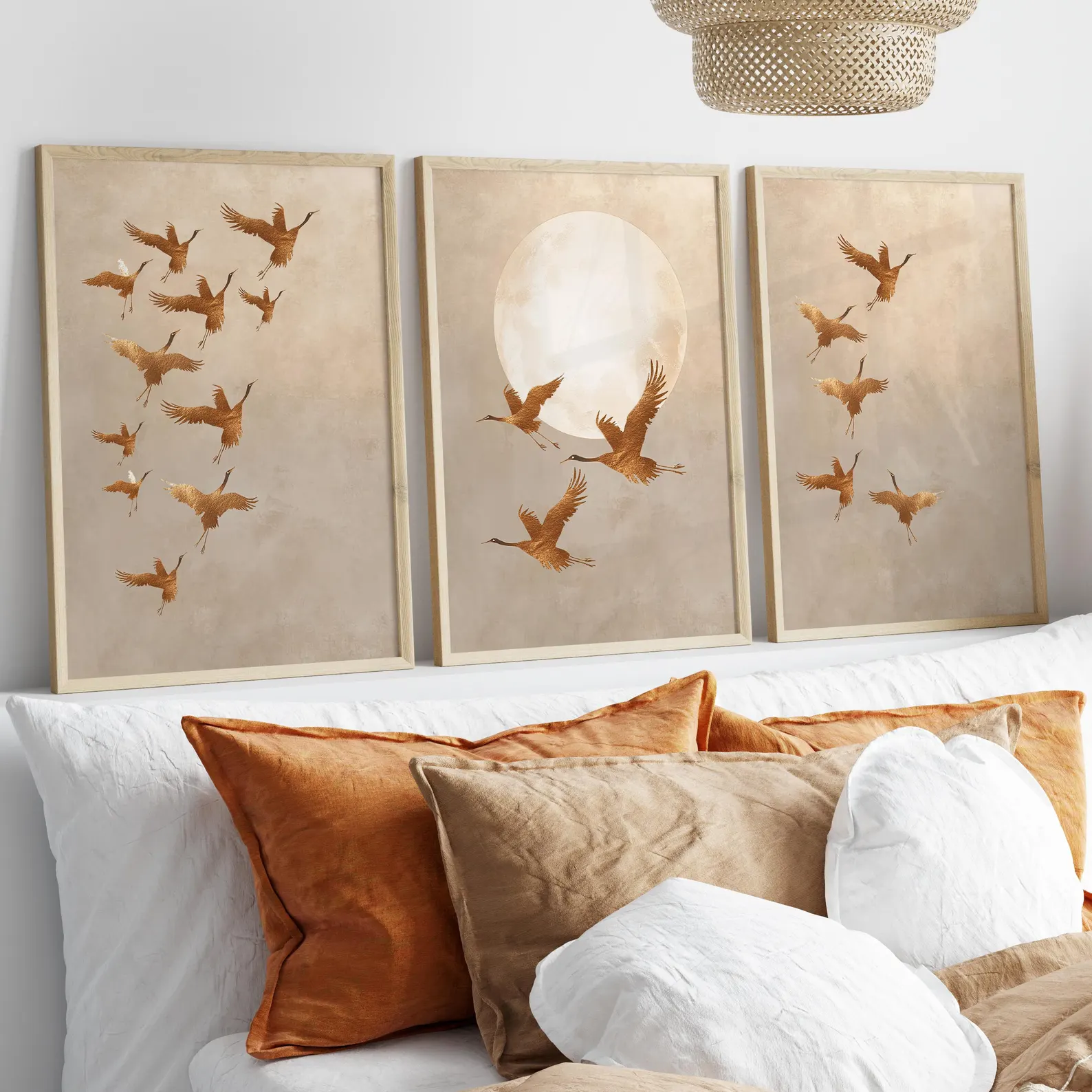 3PCS Golden Cranes Japanese Po - Japanese Minimalist Lifestyle review and price