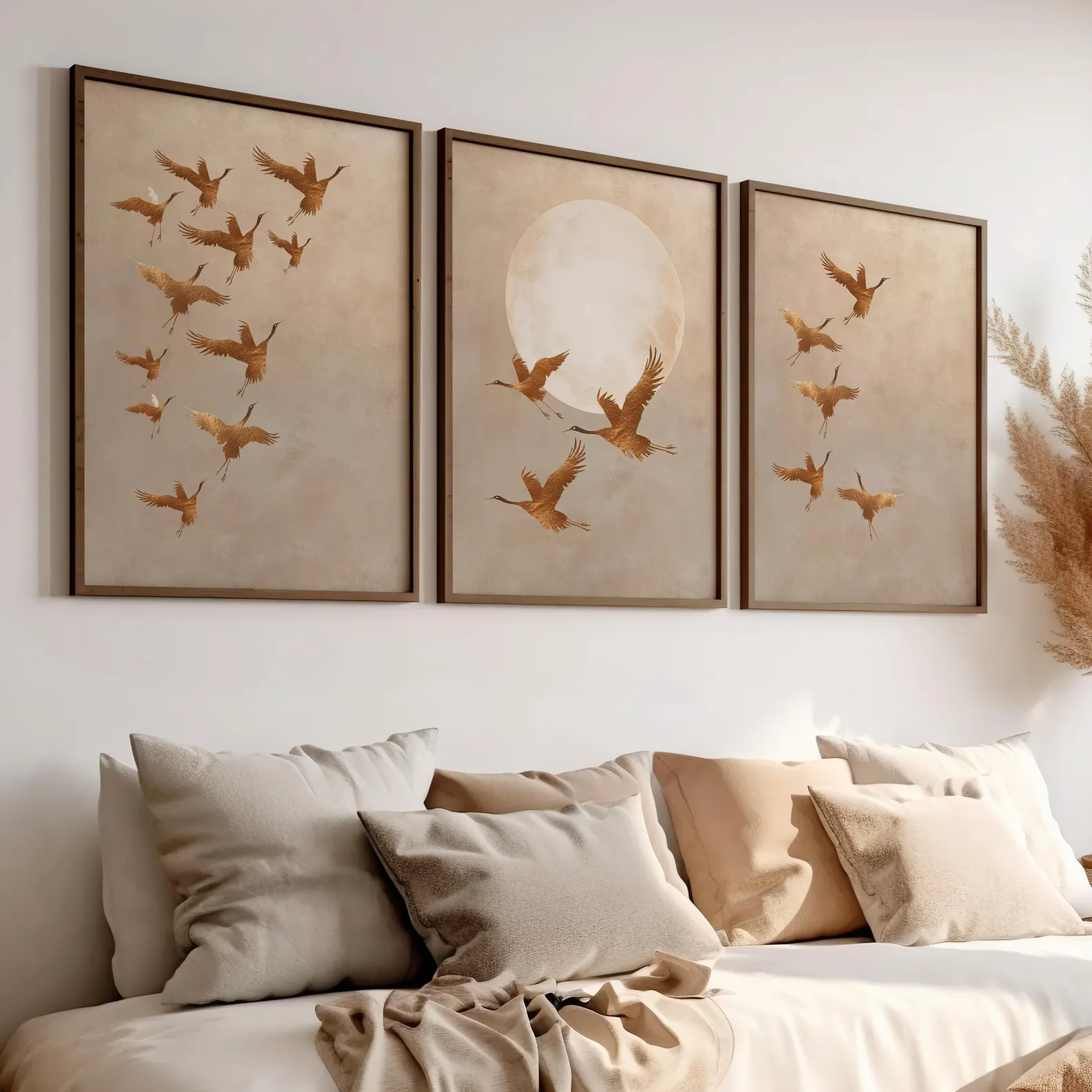 3PCS Golden Cranes Japanese Po - Japanese Minimalist Lifestyle review and price
